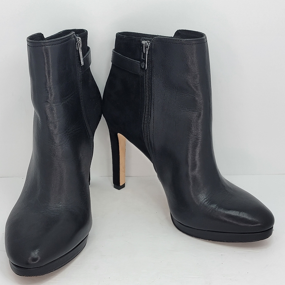 Elegant Antonio Melani Black Heeled Ankle Boots‎ Size 9.5  #1694